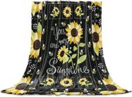 🌻 edwiinsa you are my sunshine fleece blanket - super soft 40'' x 50'' - sunflowers and bees design - cozy microfiber bed blanket for couch/sofa/gift logo