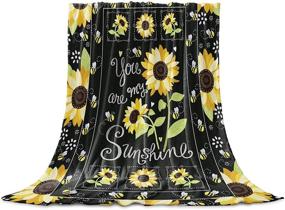 img 4 attached to 🌻 Edwiinsa You are My Sunshine Fleece Blanket - Super Soft 40'' x 50'' - Sunflowers and Bees Design - Cozy Microfiber Bed Blanket for Couch/Sofa/Gift