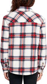 img 1 attached to 👚 Plush Sherpa Lined Fleece Shirt Jacket with Pockets for Women's Long Sleeves in Plaid