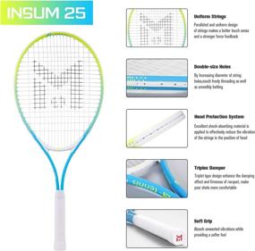 img 1 attached to 🎾 Insum Junior Tennis Racquet 25-inch Starter (Ages 9-10) for Kids with Shoulder Strap Cover Bag - Perfect for Beginners