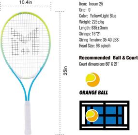 img 3 attached to 🎾 Insum Junior Tennis Racquet 25-inch Starter (Ages 9-10) for Kids with Shoulder Strap Cover Bag - Perfect for Beginners