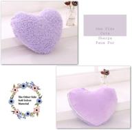 😍 moowoo fluffy heart throw pillow: shaggy faux fur, decorative design for indoor and outdoor (purple, heart shape-15.7x15.7 inches) logo