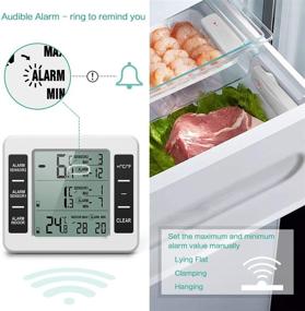 img 3 attached to ORIA Wireless Refrigerator Thermometer with 2 Sensors: Audible Alarm, Min/Max Display, LCD - Ideal for Home & Restaurants