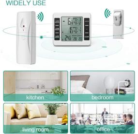 img 1 attached to ORIA Wireless Refrigerator Thermometer with 2 Sensors: Audible Alarm, Min/Max Display, LCD - Ideal for Home & Restaurants