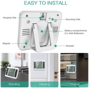 img 2 attached to ORIA Wireless Refrigerator Thermometer with 2 Sensors: Audible Alarm, Min/Max Display, LCD - Ideal for Home & Restaurants