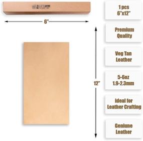img 3 attached to 🐄 Premium Veg Tan Leather Hide for Tooling, Carving, Dyeing, and More (5-6oz, 6"x12")