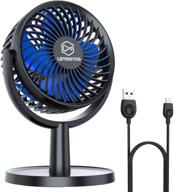 lemoistar usb small desk fan - powerful 4-speed airflow, portable table cooling fan, usb powered, whisper-quiet operation, 310° adjustable mini personal fan for home office bedroom car... logo