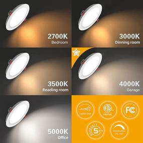 img 3 attached to 🔆 OmiBrite 4 Inch Ultra-Thin LED Recessed Ceiling Light - 6 Pack, 4000K Cool White, 700LM, 10W 75W Eqv, CRI95, Canless Dimmable Can-Killer Downlight with Junction Box - FCC, ETL, Energy Star Certified