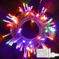 🎄 multicolor waterproof christmas lights, 42.98ft xmas string light with 8 modes, indoor and outdoor holiday decorations for christmas tree, wedding, party, bedroom logo