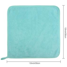 img 3 attached to Салфетки для лица Sinland Microfiber, 3 штуки - ультрамягкие и впитывающие влагу салфетки для купания, снятия макияжа и ухода за ребенком - светло-голубые, многоразовые, размером 12x12 дюймов.