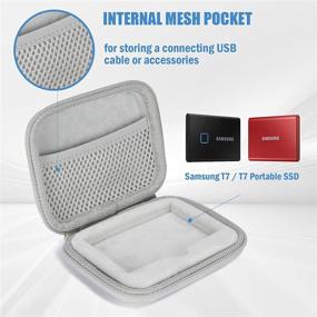 img 2 attached to 📦 ProCase Samsung T7/T7 Touch Portable SSD Hard Carrying Case with Cable Ties - EVA Shockproof Travel Organizer for T7/T7 Portable 500GB 1TB 2TB USB 3.2 External Solid State Drives (Silver)