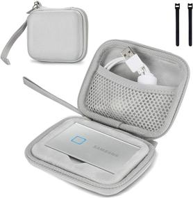 img 4 attached to 📦 ProCase Samsung T7/T7 Touch Portable SSD Hard Carrying Case with Cable Ties - EVA Shockproof Travel Organizer for T7/T7 Portable 500GB 1TB 2TB USB 3.2 External Solid State Drives (Silver)