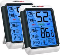 🌡️ thermopro tp55 digital hygrometer & thermometer: jumbo touchscreen, backlight monitor logo