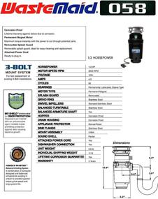 img 1 attached to WasteMaid 10-US-WM-058-3B Anti-Jam Garbage Disposal - Corrosion Proof Stainless Steel Food Waste Grinding System, Odor Protection, 0.5 HP Economy, Black