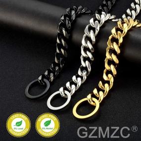 img 1 attached to GZMZC Dog Chain Collar | High-Quality Black Polished Stainless Steel | Cuban Link | Strong Heavy-Duty Chew-Proof Walking Training Chain Leash Collar for Small, Medium & Big Dogs