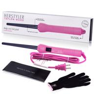 🌀 herstyler baby curls мини-выпрямитель для волос с завивкой – коническая утюжка для завитков от 1/2 до 3/4 для создания королевских локонов – двухнапряженный утюжок 9мм до 13мм в розовом цвете. логотип