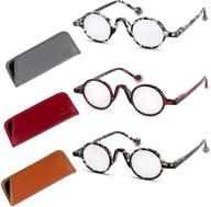 🕶️ 3-pack retro round frame fashion readers: stylish reading glasses for men and women logo