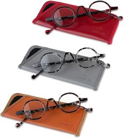 img 2 attached to 🕶️ 3-Pack Retro Round Frame Fashion Readers: Stylish Reading Glasses for Men and Women