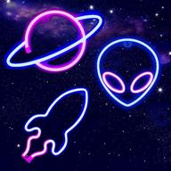 aiweiluck neon sign set: alien, planet, and rocket neon lights for aesthetic room decor and space themed party - teen's game room decor led signs (3 pack) логотип