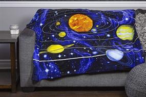 img 1 attached to 🌌 Cozy up with our Solar System Super Soft Plush Fleece Throw Blanket!