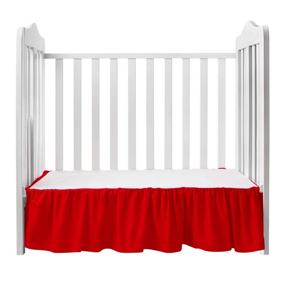 img 2 attached to 🔴 Vibrant Red Solid Dust Ruffle for Standard Crib by Babydoll Bedding - Perfect Bed Accessory for Your Baby's Nursery!