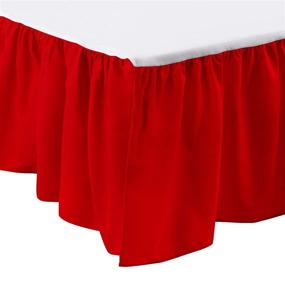 img 4 attached to 🔴 Vibrant Red Solid Dust Ruffle for Standard Crib by Babydoll Bedding - Perfect Bed Accessory for Your Baby's Nursery!