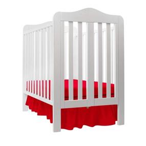 img 3 attached to 🔴 Vibrant Red Solid Dust Ruffle for Standard Crib by Babydoll Bedding - Perfect Bed Accessory for Your Baby's Nursery!