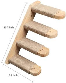 img 2 attached to 🐱 FUKUMARU Cat Climbing Shelf Wall Mounted: Four Step Cat Stairway with Jute Scratching for Perch Platform - Top-notch Cat Supplies