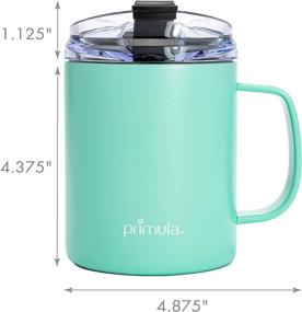 img 1 attached to ☕ 14oz Primula Coffee Mug: Vacuum Insulated Stainless Steel with Leak-Proof Lid - Double Wall Travel Tumbler Cup Thermos to Keep Drinks Hot or Cold (Teal)