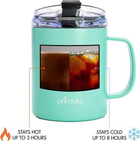 img 2 attached to ☕ 14oz Primula Coffee Mug: Vacuum Insulated Stainless Steel with Leak-Proof Lid - Double Wall Travel Tumbler Cup Thermos to Keep Drinks Hot or Cold (Teal)