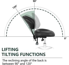img 2 attached to 💺 Регулируемый стул-кресло на колесиках Senkelly с подлокотниками и регулируемой высотой - идеально подходит для офиса, кухни, клиники, салона красоты и медицинской разработки (черный)