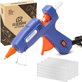 img 4 attached to 🔵 Gluerious Mini Hot Glue Gun: 20W Blue Craft DIY Tool with 30 Glue Sticks for School, Arts, Home Repairs