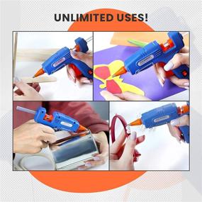 img 2 attached to 🔵 Gluerious Mini Hot Glue Gun: 20W Blue Craft DIY Tool with 30 Glue Sticks for School, Arts, Home Repairs