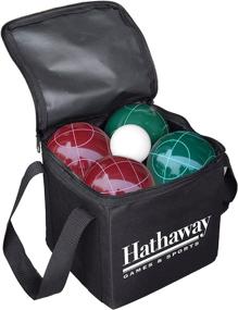 img 4 attached to 🎾 Vibrant Hathaway Bocce Ball Set in Green and Red for Ultimate Backyard Fun