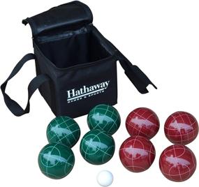 img 3 attached to 🎾 Vibrant Hathaway Bocce Ball Set in Green and Red for Ultimate Backyard Fun