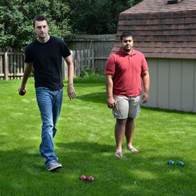 img 1 attached to 🎾 Vibrant Hathaway Bocce Ball Set in Green and Red for Ultimate Backyard Fun