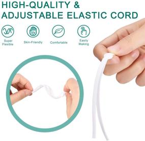 img 2 attached to 🎭 50 Pack of White Elastic Cord Earloop with Adjustable Buckle for Face Mask - Crafting String Trim for Mask Making, Bracelets, and Stretch Craft Projects