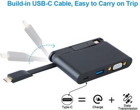 img 3 attached to 🔌 USB C to VGA Adapter, CableCreation 3 in 1 Type C to VGA Hub with USB 3.0 and 100W PD Charging Port, Thunderbolt 3 Compatible for Chromebook, MacBook Pro/Air, iPad Pro, Surface Go, XPS 15