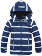 stay warm and stylish with the m2c boys girls striped windproof fleece lined jacket: waterproof outerwear with hood logo