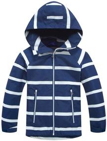 img 4 attached to Stay Warm and Stylish with the M2C Boys Girls Striped Windproof Fleece Lined Jacket: Waterproof Outerwear with Hood