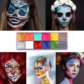 img 2 attached to 🎨 CCbeauty Professional Face and Body Paint Oil for Adults - Set of 24 Halloween Art Party Fancy Makeup Colors with 10 Blue Brushes