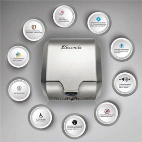 img 3 attached to 🖐️ High-Speed Hand Dryers with HEPA Filter, UL Listed, 1800W Stainless Steel Housing & Satin Finish | Optimizer Series