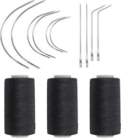 img 4 attached to 🧵 Ryalan Weaving Needle Combo Deal: Black Thread & 10pcs Needles for Wig Making, Hair Extensions, Hair Weave Sewing