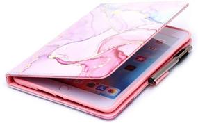 img 2 attached to 📱 Fancity iPad 10.2 inch Case (2021-2019 Release) - Pink Marble, PU Leather Cover with Pencil Holder & Smart Wake Sleep Stand