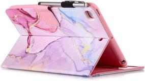 img 1 attached to 📱 Fancity iPad 10.2 inch Case (2021-2019 Release) - Pink Marble, PU Leather Cover with Pencil Holder & Smart Wake Sleep Stand