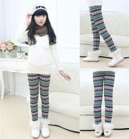 img 2 attached to 🔶 CSBKS Colorful Rhombus Fleece Leggings: Trendy Girls' Clothing and Leggings