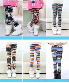 img 1 attached to 🔶 CSBKS Colorful Rhombus Fleece Leggings: Trendy Girls' Clothing and Leggings