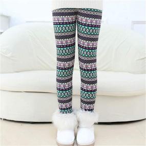 img 3 attached to 🔶 CSBKS Colorful Rhombus Fleece Leggings: Trendy Girls' Clothing and Leggings