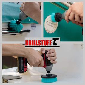 img 3 attached to 🔧 Introducing the Efficient Drillstuff Cleaning Brush Drill Attachment Set - Teal: Boat & Kayak Cleaner Kit, Boat Hull & Flooring Cleaning Brushes - Must-Have Boat Accessories