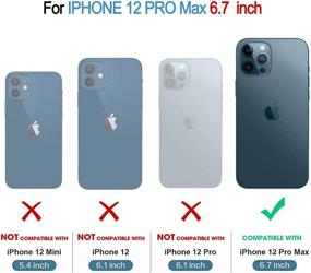 img 3 attached to Black iPhone 12 Pro Max Case - Full Body Protection with 360° Ring Holder Kickstand, Shock Absorption Silicone Rubber Cover, Hand Strap & Car Mount Support